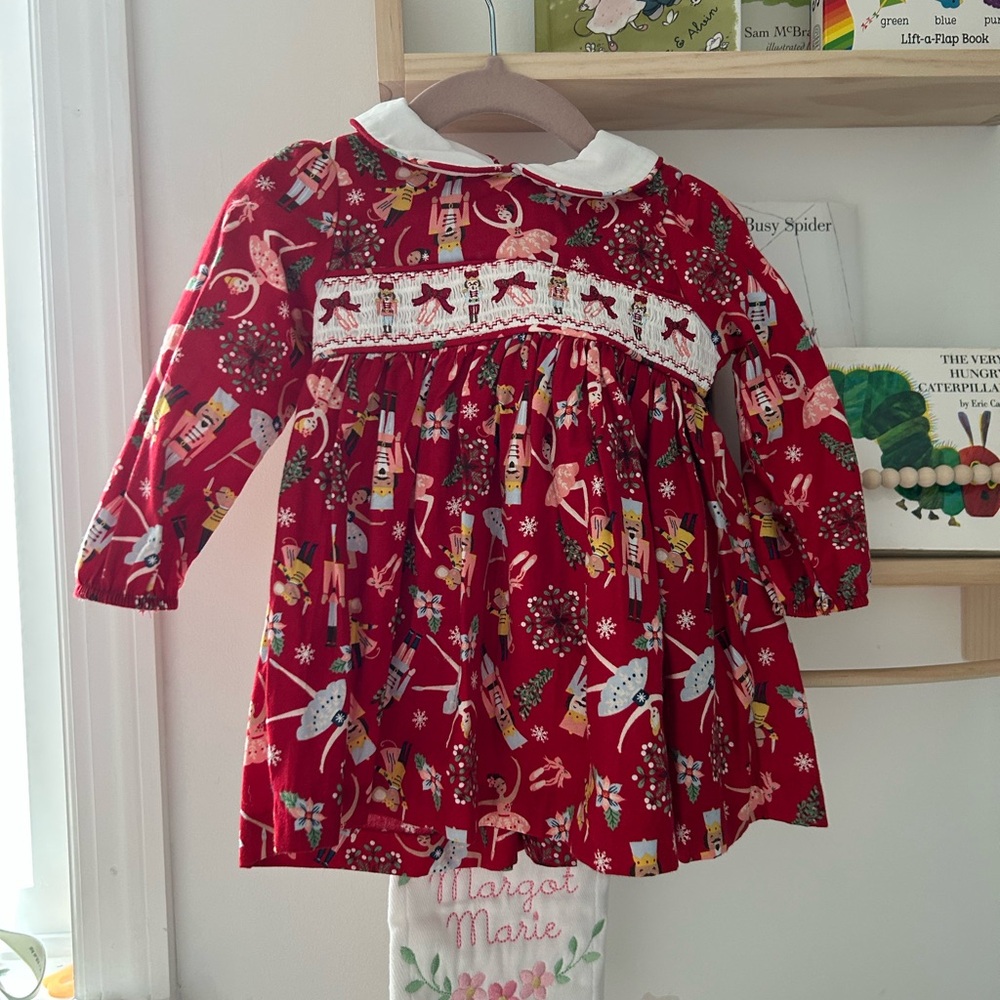 Red Nutcracker Dress with White Collar
